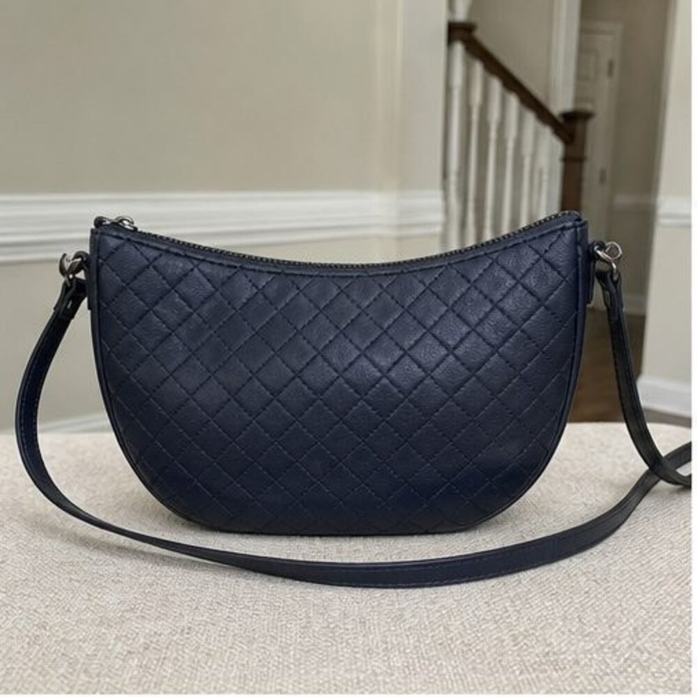 Navy Quilted Crossbody Bag